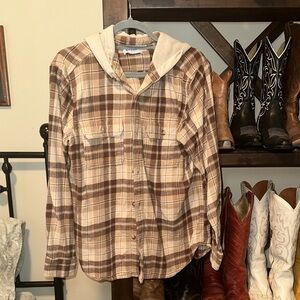 Old Navy Brown Plaid Button Down Shirt